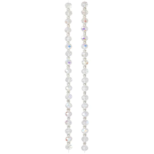 12 Pack: Crystal AB Faceted Glass Rondelle Beads, 8mm by Bead Landing™